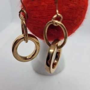 Goldtone Oval Link Drop Earrings